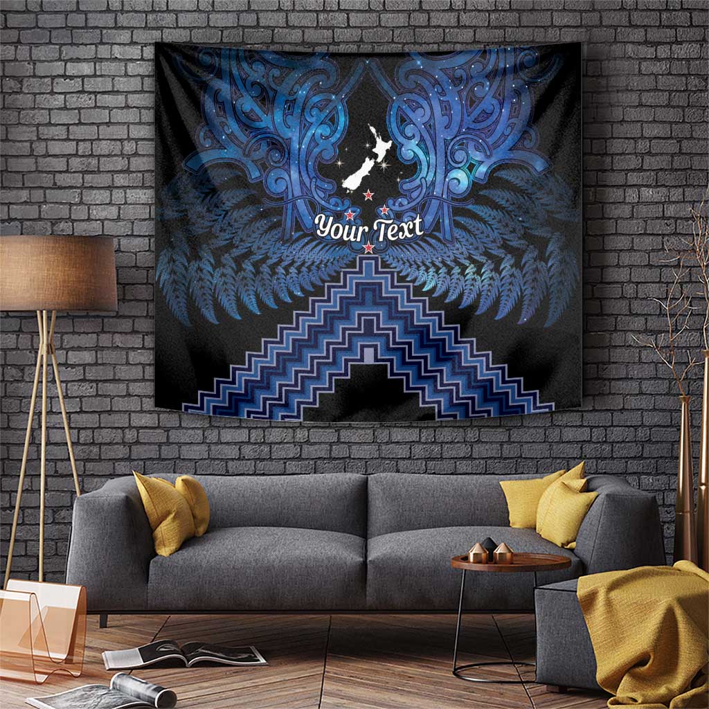 Personalised Aotearoa Matariki Tapestry Blue Fern Maori Poutama