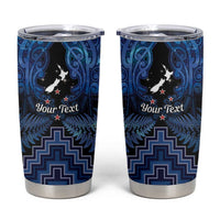 Personalised Aotearoa Matariki Tumbler Cup Blue Fern Maori Poutama