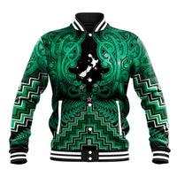 Personalised Aotearoa Matariki Baseball Jacket Green Fern Maori Poutama LT01 Unisex Green - Polynesian Pride