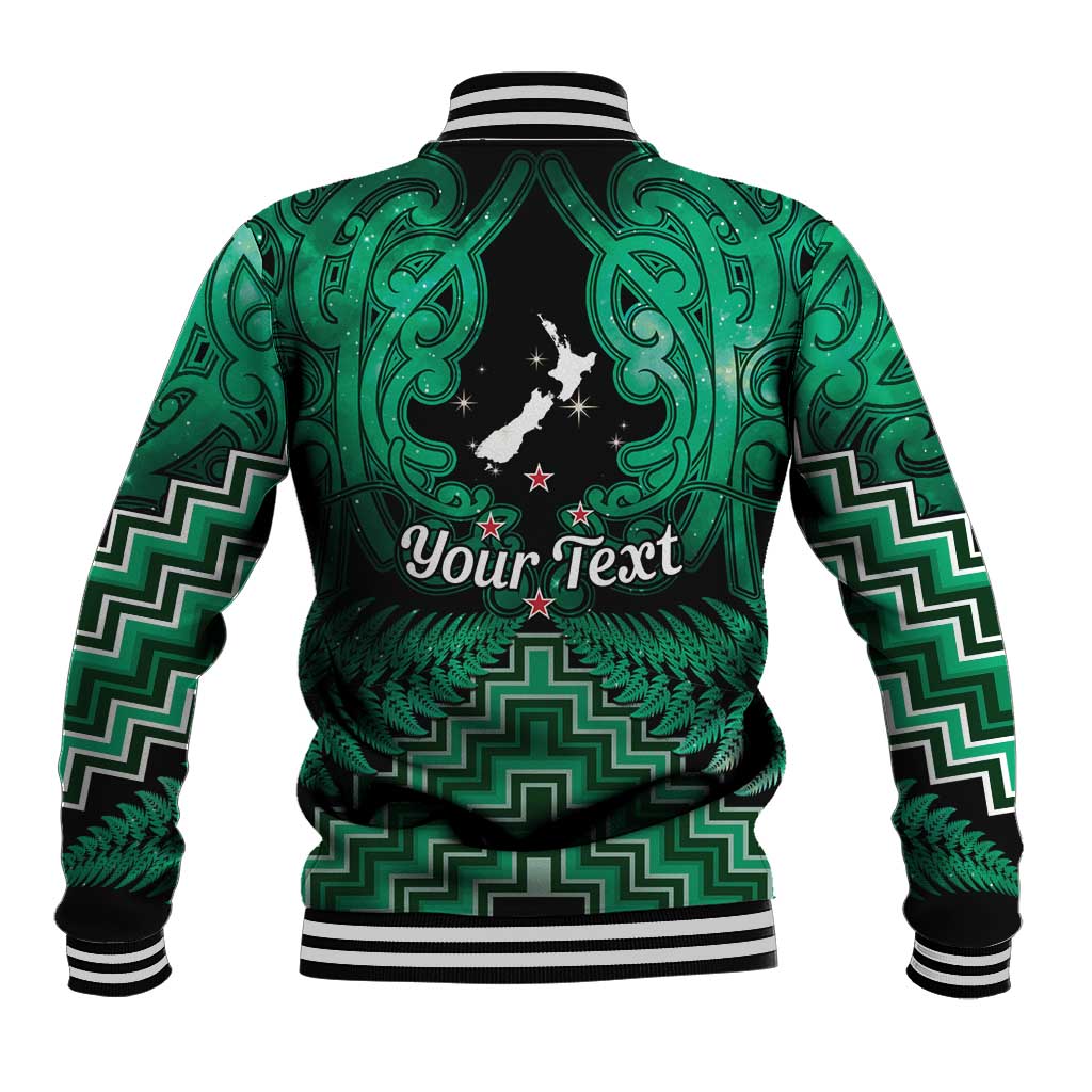 Personalised Aotearoa Matariki Baseball Jacket Green Fern Maori Poutama LT01 - Polynesian Pride