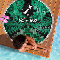 Personalised Aotearoa Matariki Beach Blanket Green Fern Maori Poutama LT01 - Polynesian Pride