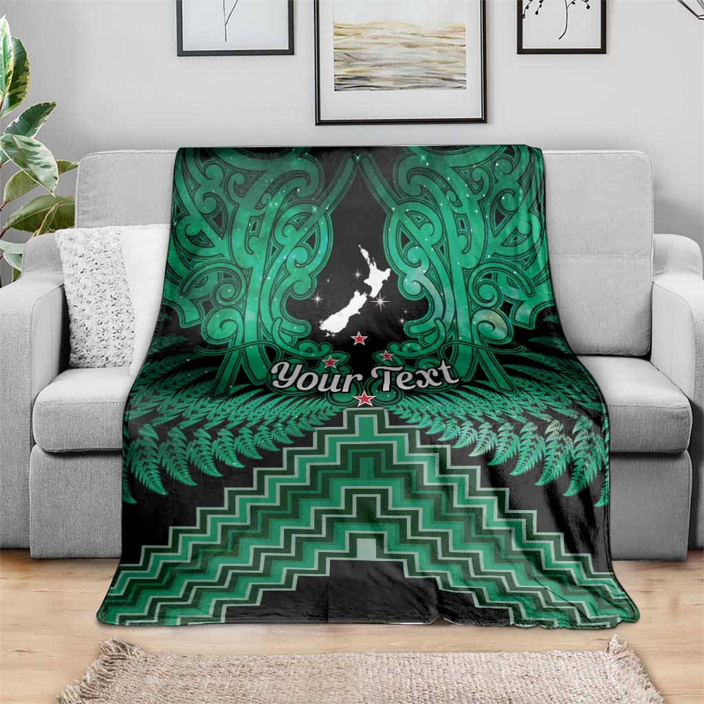 Personalised Aotearoa Matariki Blanket Green Fern Maori Poutama LT01 - Polynesian Pride
