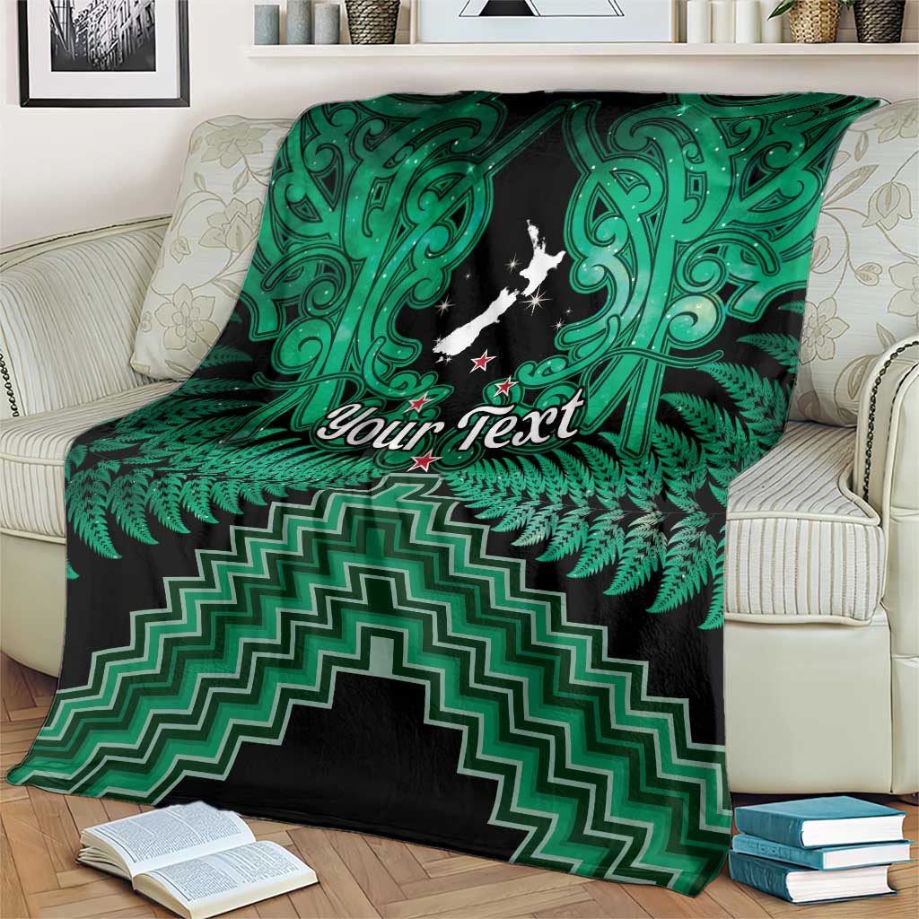Personalised Aotearoa Matariki Blanket Green Fern Maori Poutama LT01 - Polynesian Pride