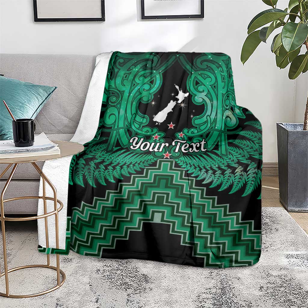 Personalised Aotearoa Matariki Blanket Green Fern Maori Poutama LT01 - Polynesian Pride