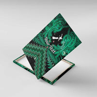 Personalised Aotearoa Matariki Canvas Wall Art Green Fern Maori Poutama LT01 With Frame Green - Polynesian Pride