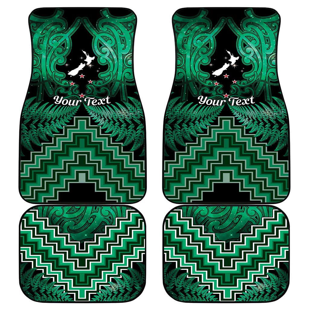 Personalised Aotearoa Matariki Car Mats Green Fern Maori Poutama LT01 - Polynesian Pride