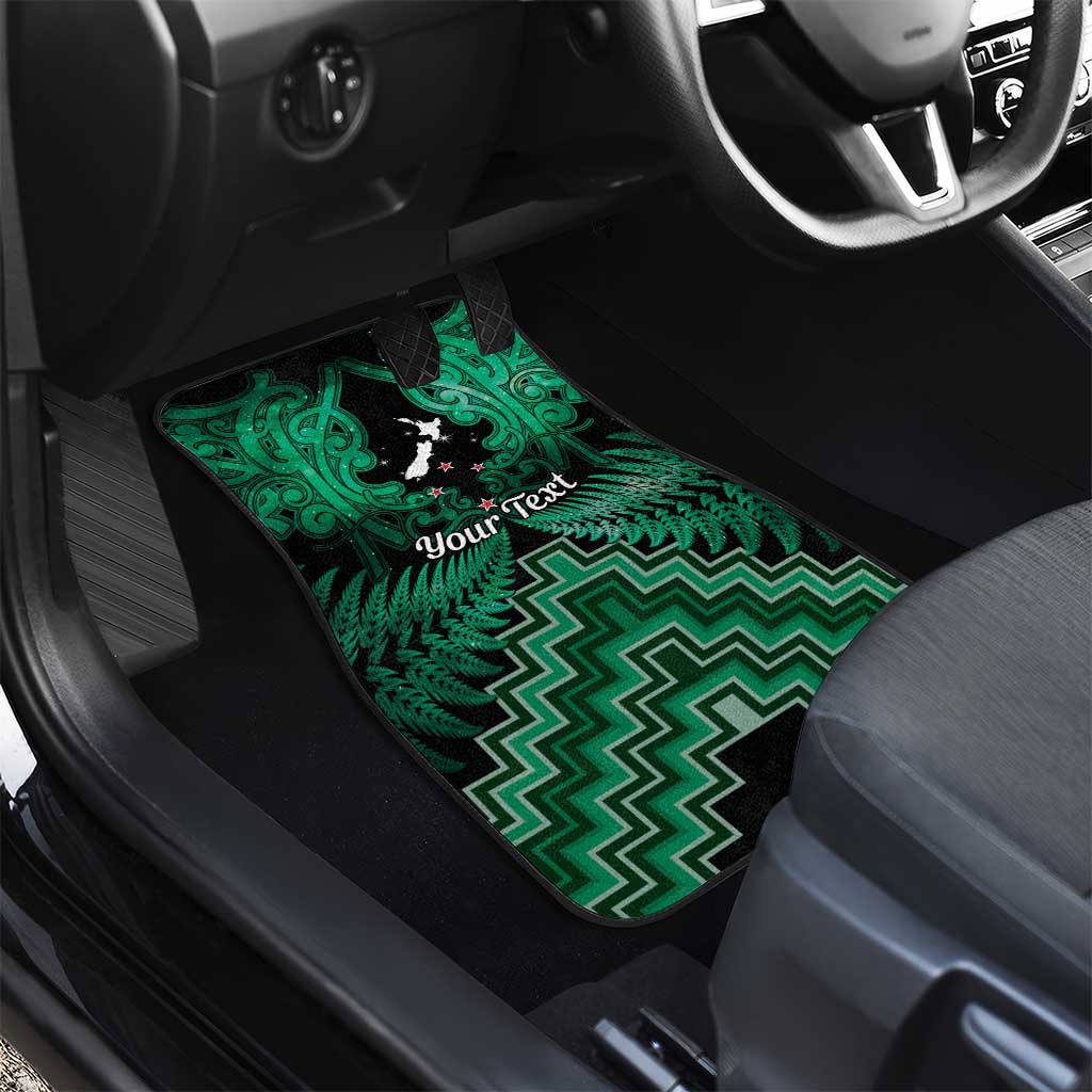 Personalised Aotearoa Matariki Car Mats Green Fern Maori Poutama LT01 - Polynesian Pride