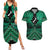 Personalised Aotearoa Matariki Couples Matching Summer Maxi Dress and Hawaiian Shirt Green Fern Maori Poutama