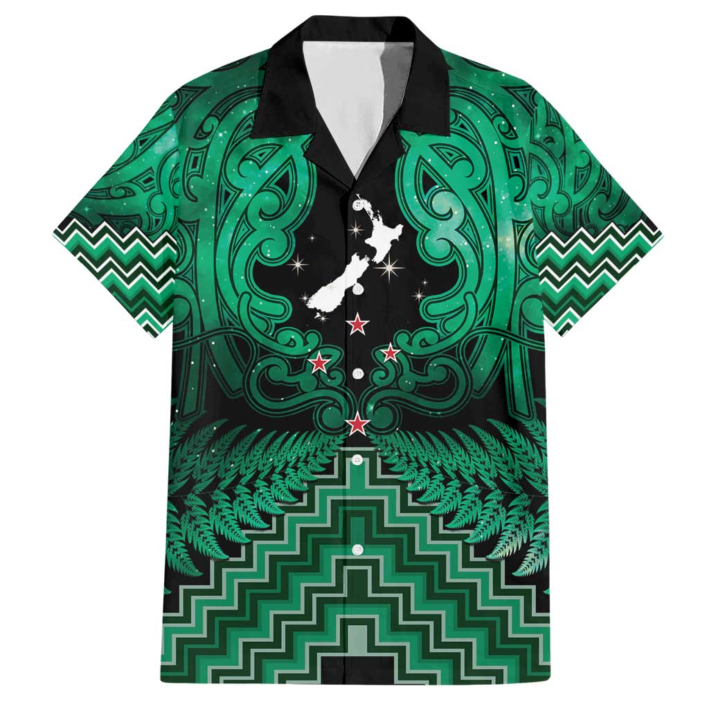 Personalised Aotearoa Matariki Hawaiian Shirt Green Fern Maori Poutama LT01 Green - Polynesian Pride