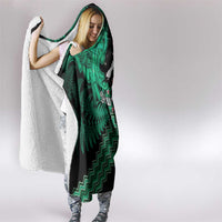 Personalised Aotearoa Matariki Hooded Blanket Green Fern Maori Poutama LT01 - Polynesian Pride