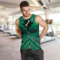 Personalised Aotearoa Matariki Men Tank Top Green Fern Maori Poutama LT01 Green - Polynesian Pride