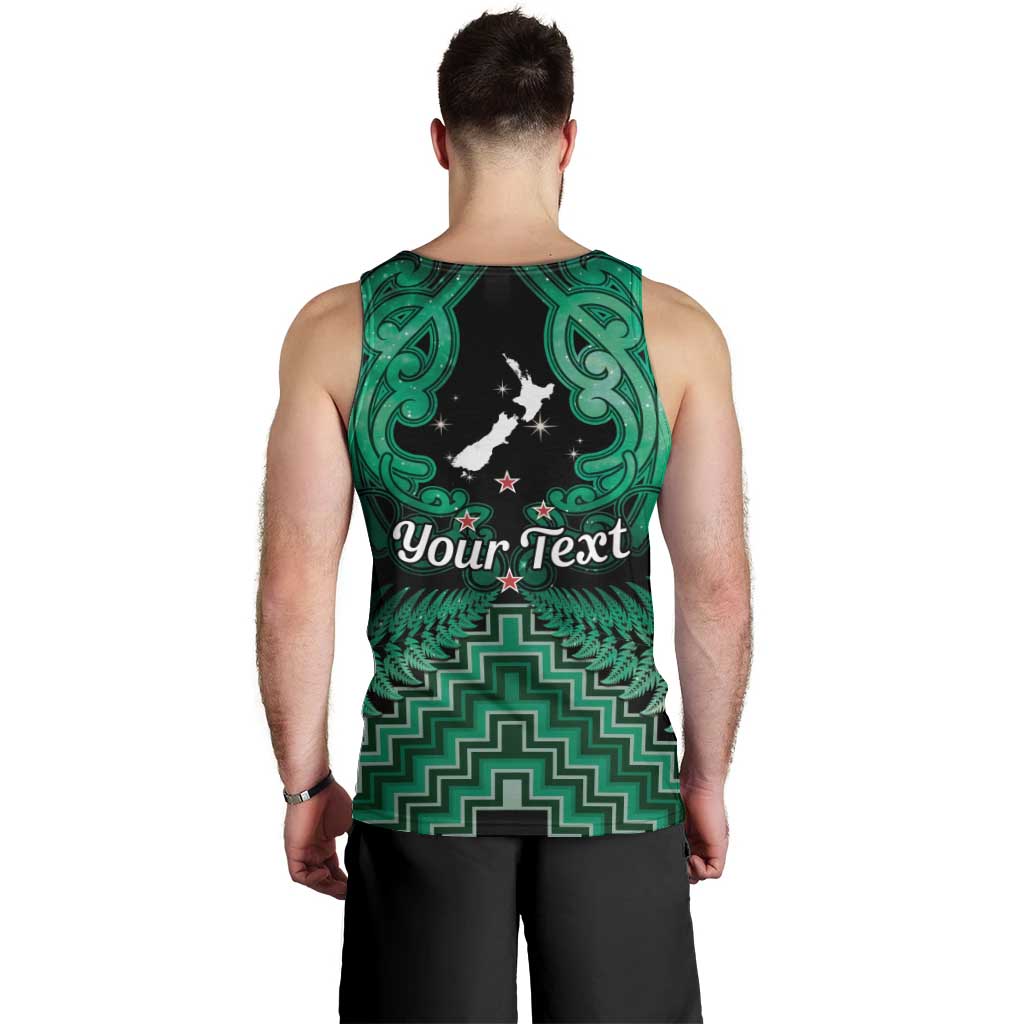 Personalised Aotearoa Matariki Men Tank Top Green Fern Maori Poutama LT01 - Polynesian Pride