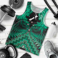 Personalised Aotearoa Matariki Men Tank Top Green Fern Maori Poutama LT01 - Polynesian Pride