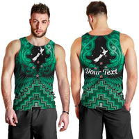 Personalised Aotearoa Matariki Men Tank Top Green Fern Maori Poutama LT01 - Polynesian Pride