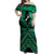 Personalised Aotearoa Matariki Off Shoulder Maxi Dress Green Fern Maori Poutama