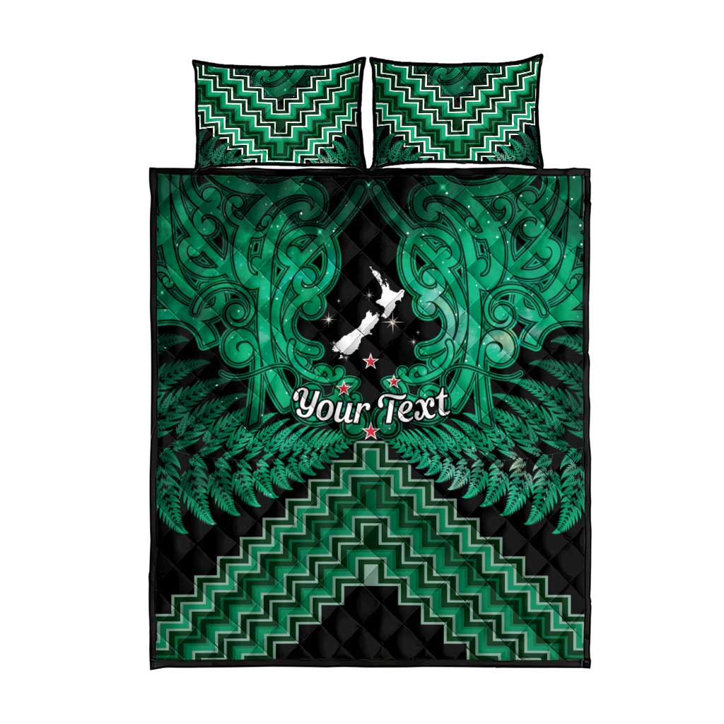 Personalised Aotearoa Matariki Quilt Bed Set Green Fern Maori Poutama LT01 - Polynesian Pride