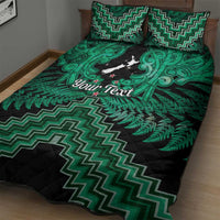 Personalised Aotearoa Matariki Quilt Bed Set Green Fern Maori Poutama LT01 - Polynesian Pride