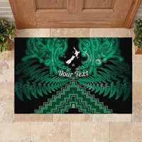 Personalised Aotearoa Matariki Rubber Doormat Green Fern Maori Poutama LT01 Green - Polynesian Pride