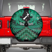 Personalised Aotearoa Matariki Spare Tire Cover Green Fern Maori Poutama