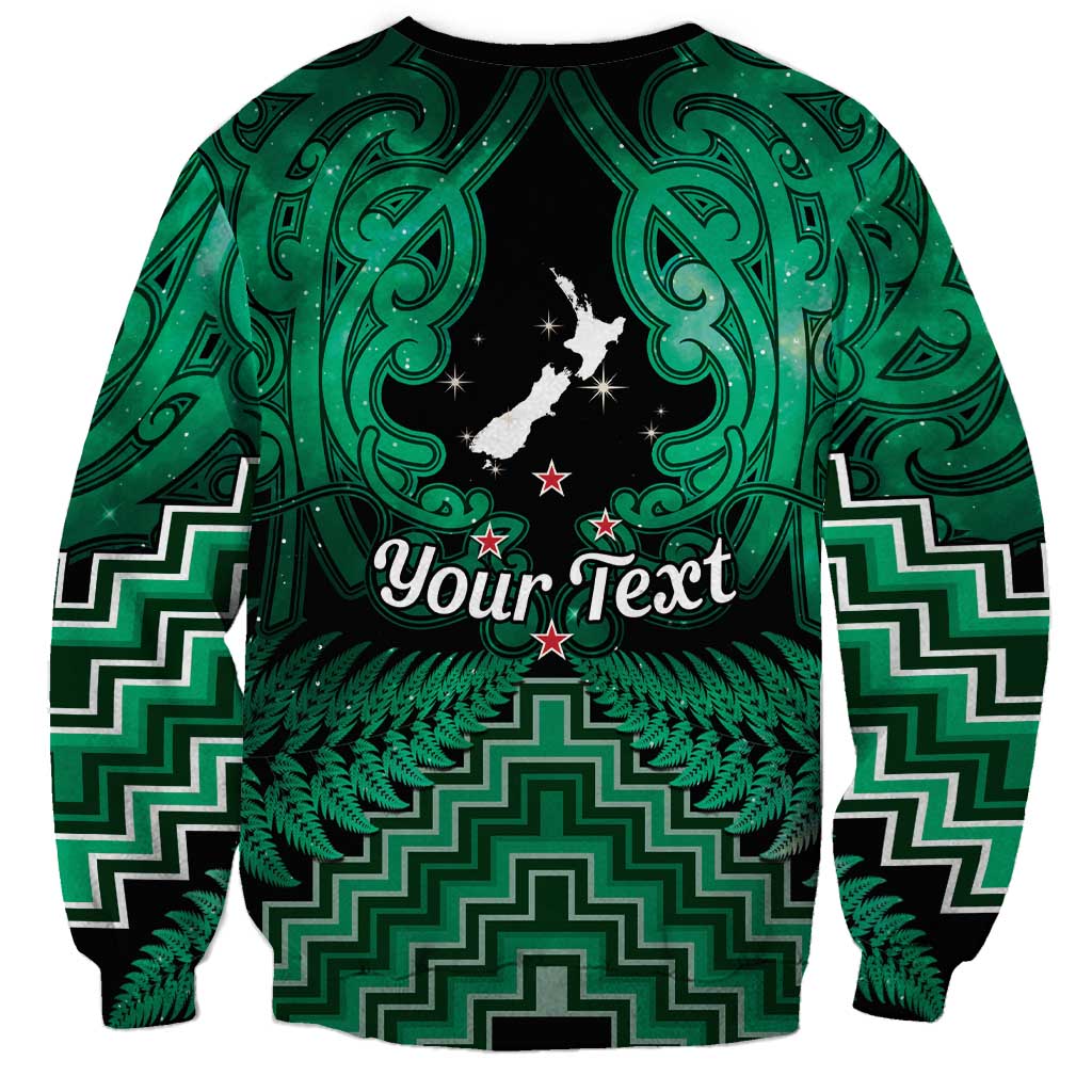 Personalised Aotearoa Matariki Sweatshirt Green Fern Maori Poutama LT01 - Polynesian Pride