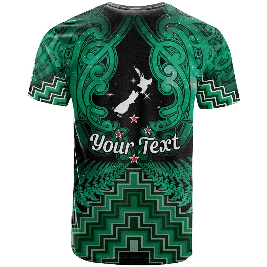 Personalised Aotearoa Matariki T Shirt Green Fern Maori Poutama
