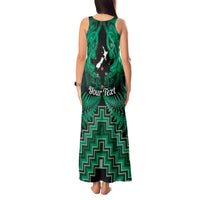 Personalised Aotearoa Matariki Tank Maxi Dress Green Fern Maori Poutama