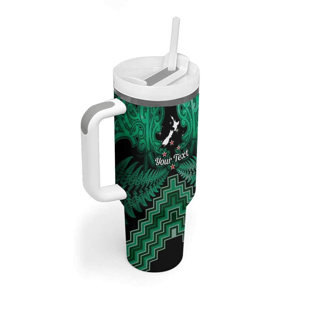 Personalised Aotearoa Matariki Tumbler With Handle Green Fern Maori Poutama
