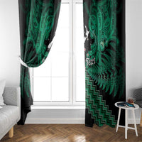 Personalised Aotearoa Matariki Window Curtain Green Fern Maori Poutama LT01 - Polynesian Pride