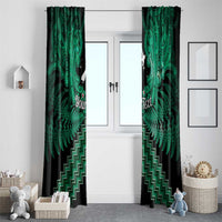 Personalised Aotearoa Matariki Window Curtain Green Fern Maori Poutama LT01 - Polynesian Pride