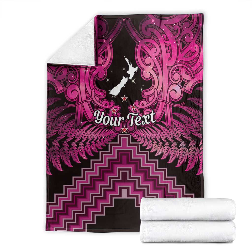 Personalised Aotearoa Matariki Blanket Pink Fern Maori Poutama
