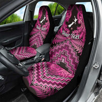 Personalised Aotearoa Matariki Car Seat Cover Pink Fern Maori Poutama