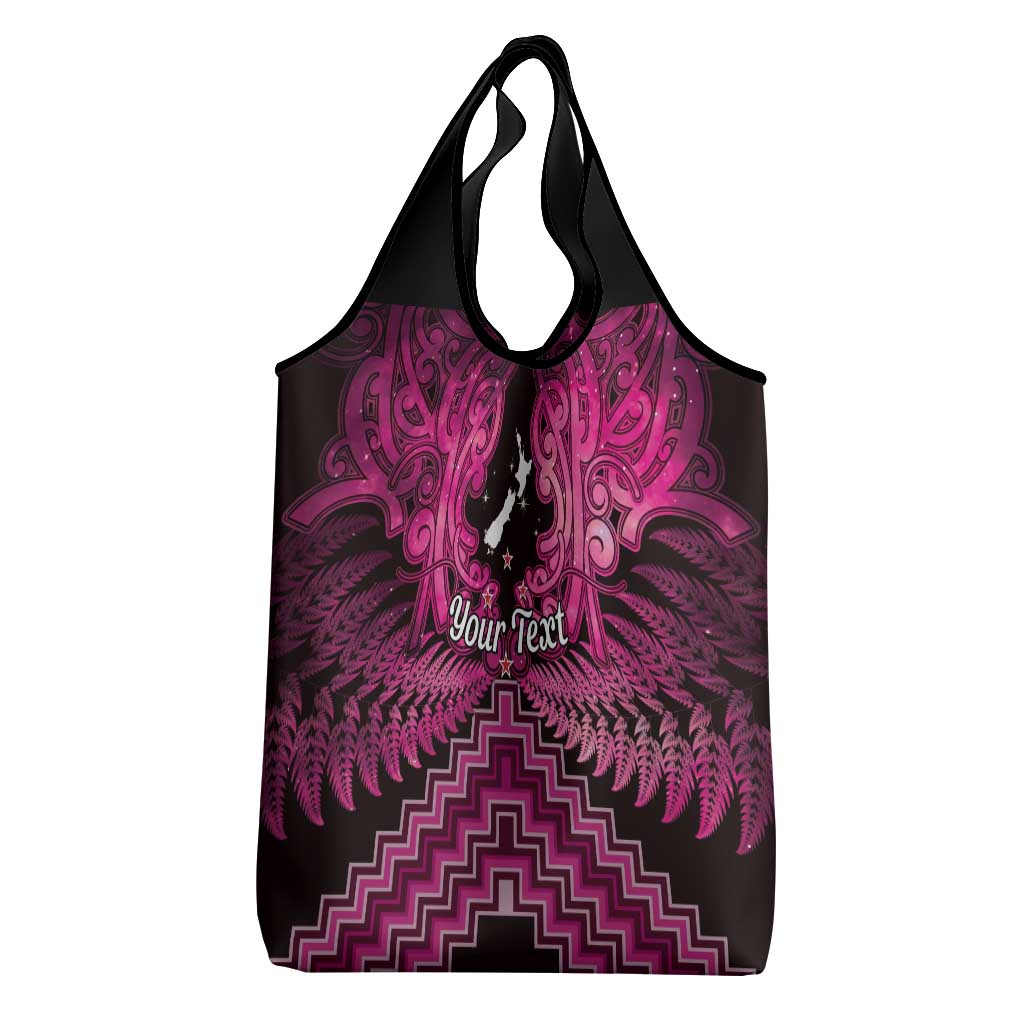 Personalised Aotearoa Matariki Grocery Bag Pink Fern Maori Poutama LT01 - Polynesian Pride