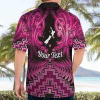 Personalised Aotearoa Matariki Hawaiian Shirt Pink Fern Maori Poutama LT01 - Polynesian Pride