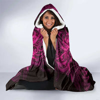 Personalised Aotearoa Matariki Hooded Blanket Pink Fern Maori Poutama LT01 - Polynesian Pride