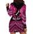 Personalised Aotearoa Matariki Hoodie Dress Pink Fern Maori Poutama