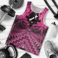 Personalised Aotearoa Matariki Men Tank Top Pink Fern Maori Poutama LT01 - Polynesian Pride