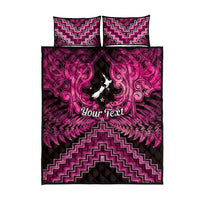 Personalised Aotearoa Matariki Quilt Bed Set Pink Fern Maori Poutama LT01 - Polynesian Pride