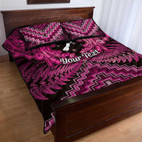 Personalised Aotearoa Matariki Quilt Bed Set Pink Fern Maori Poutama LT01 - Polynesian Pride