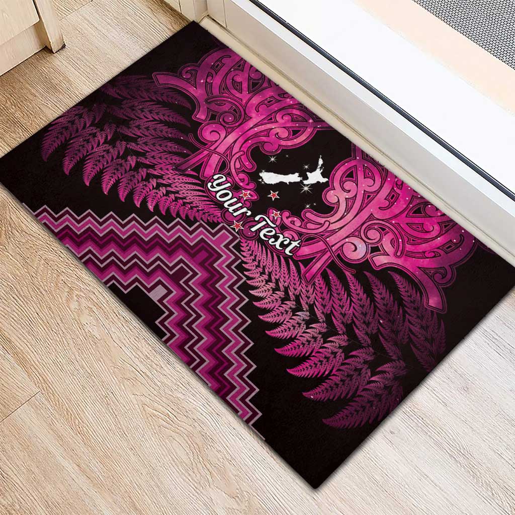 Personalised Aotearoa Matariki Rubber Doormat Pink Fern Maori Poutama LT01 - Polynesian Pride