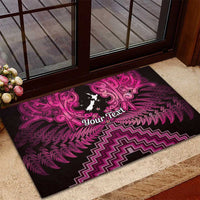 Personalised Aotearoa Matariki Rubber Doormat Pink Fern Maori Poutama LT01 - Polynesian Pride
