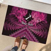 Personalised Aotearoa Matariki Rubber Doormat Pink Fern Maori Poutama LT01 - Polynesian Pride