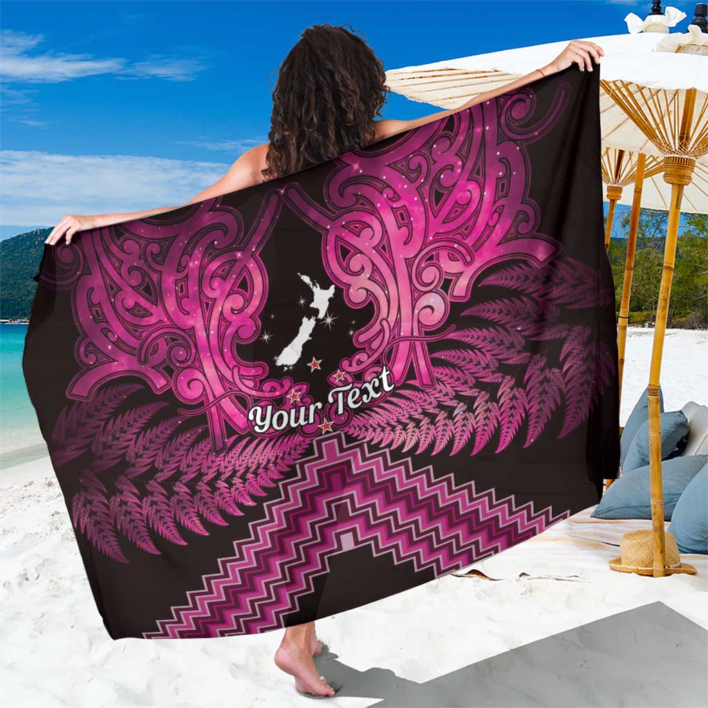 Personalised Aotearoa Matariki Sarong Pink Fern Maori Poutama