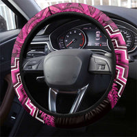 Aotearoa Matariki Steering Wheel Cover Pink Fern Maori Poutama LT01 - Polynesian Pride