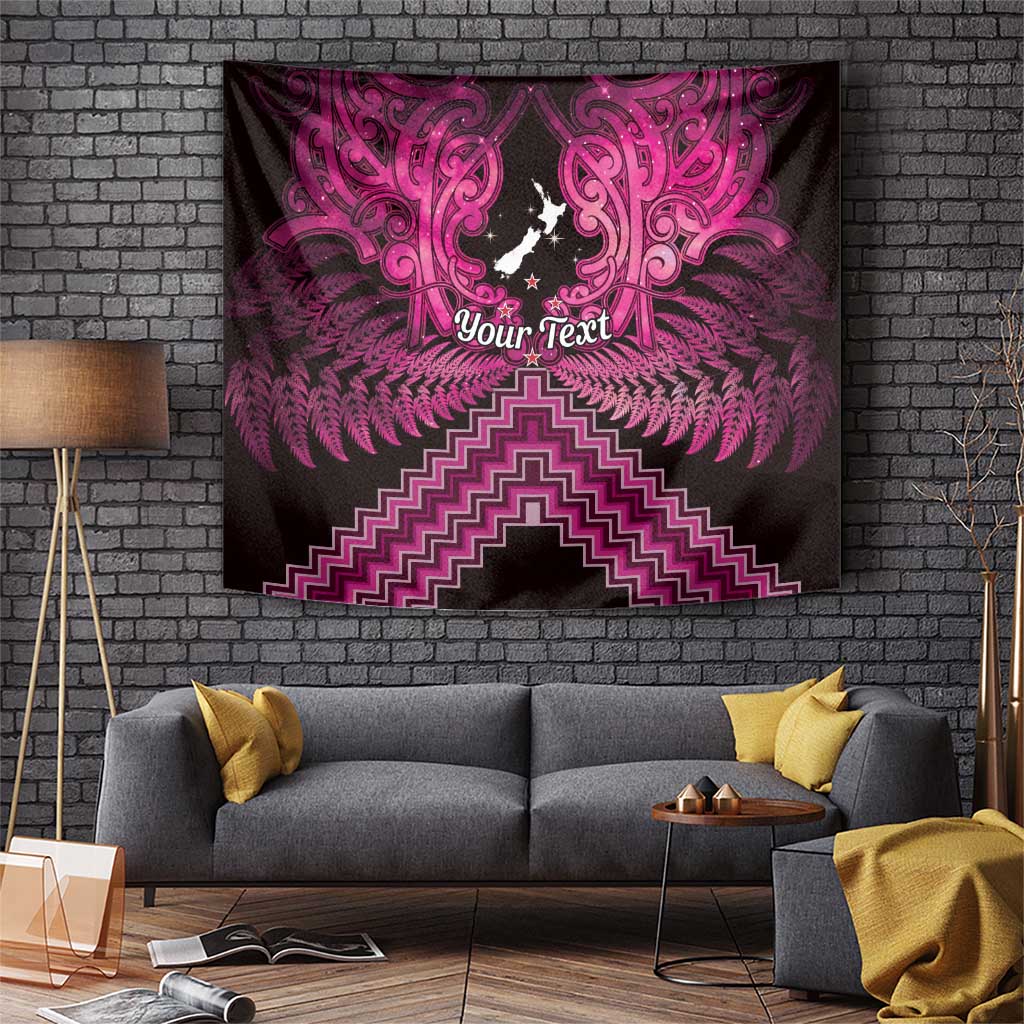 Personalised Aotearoa Matariki Tapestry Pink Fern Maori Poutama