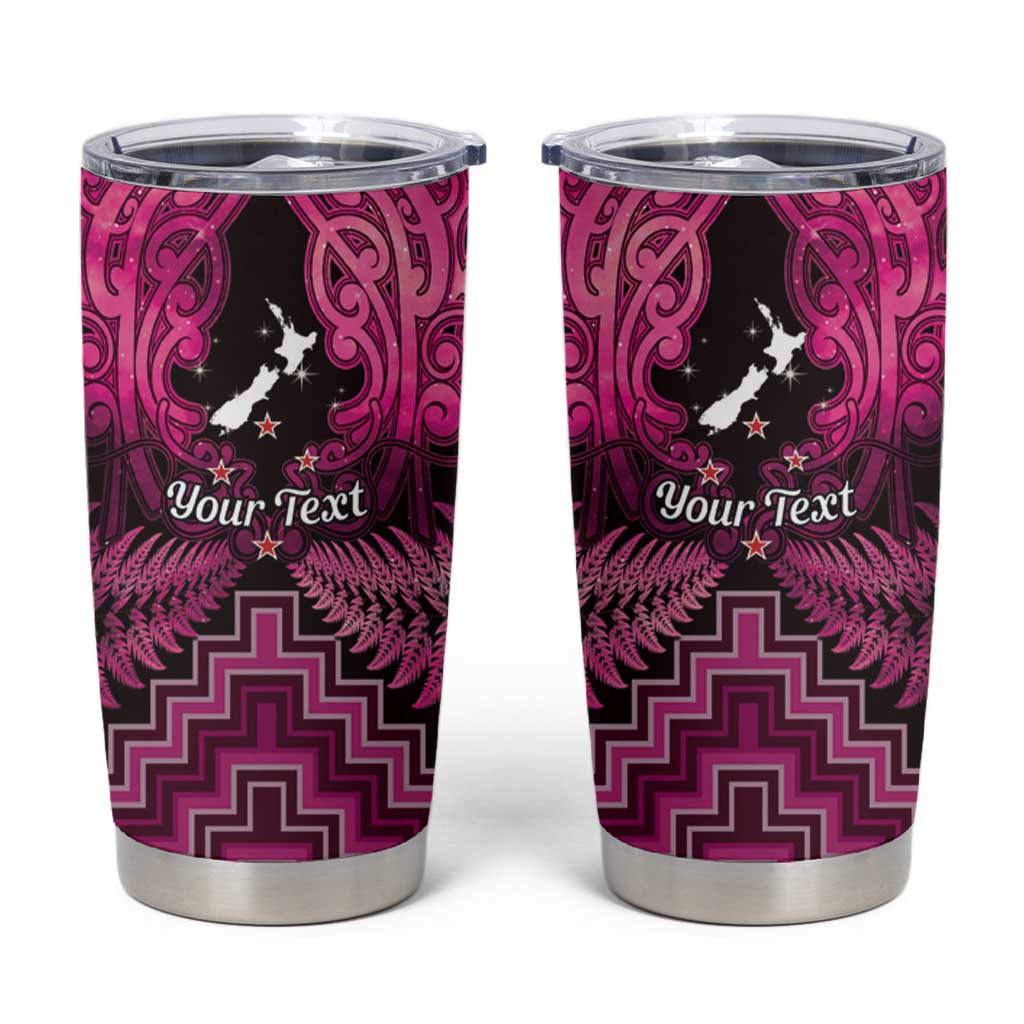 Personalised Aotearoa Matariki Tumbler Cup Pink Fern Maori Poutama