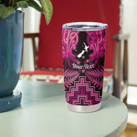 Personalised Aotearoa Matariki Tumbler Cup Pink Fern Maori Poutama