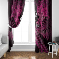 Personalised Aotearoa Matariki Window Curtain Pink Fern Maori Poutama LT01 - Polynesian Pride