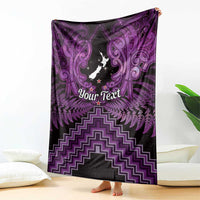 Personalised Aotearoa Matariki Blanket Purple Fern Maori Poutama LT01 - Polynesian Pride