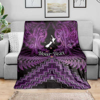 Personalised Aotearoa Matariki Blanket Purple Fern Maori Poutama LT01 - Polynesian Pride