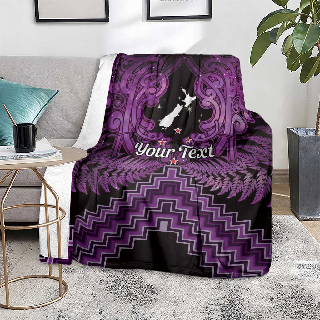 Personalised Aotearoa Matariki Blanket Purple Fern Maori Poutama LT01 - Polynesian Pride